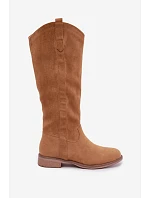 Dámské kozačky na nízkém podpatku camel model 22349395 - Boto Dámské kozačky na nízkém podpatku camel model 22349395 - Boto