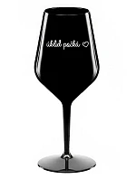 ÚKLID POČKÁ - černá nerozbitná sklenice na víno 470 ml