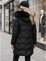 Dámska zimná prešívaná bunda s kapucňou, čierna, FashionStreet TY5824 Dámska zimná prešívaná bunda s kapucňou, čierna, FashionStreet TY5824
