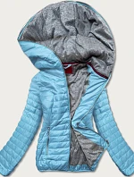 Modrá dámska bunda s kapucňou (DL011)