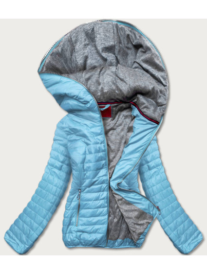 Modrá dámska bunda s kapucňou (DL011)