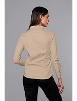 Klasická béžová dámská košile model 18302345 - J.STYLE Klasická béžová dámská košile model 18302345 - J.STYLE