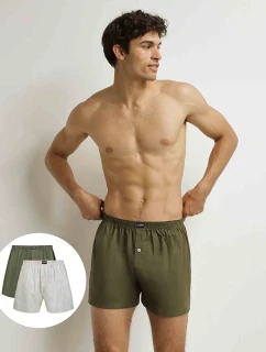 Pánske voľné boxerky 2 ks DIM COTTON STRETCH LOOSE BOXER 2x - DIM - sivé