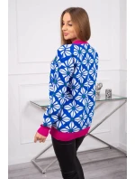 Swinger s geometrickým motívom nevädze modrá