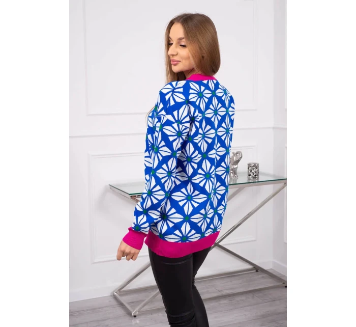 Swinger s geometrickým motívom nevädze modrá