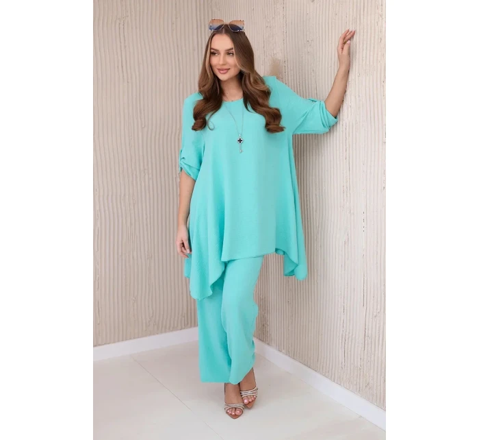 Súprava blúzka + nohavice s mätovým príveskom