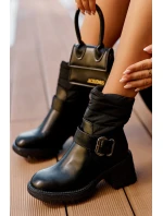 kožené botky s černé model 21632643 - Boto