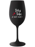 JE  černá sklenice na víno 350 ml model 21837233 - Giftela