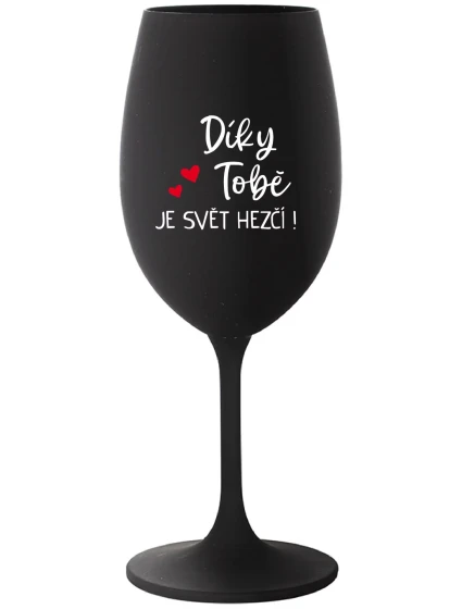 JE  černá sklenice na víno 350 ml model 21837233 - Giftela