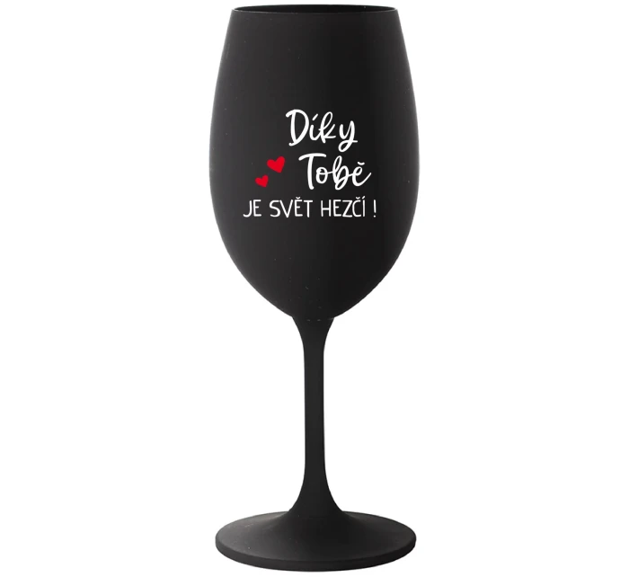 JE  černá sklenice na víno 350 ml model 21837233 - Giftela