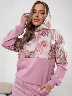 Športová súprava s kvetinovým motívom ružová (821148)