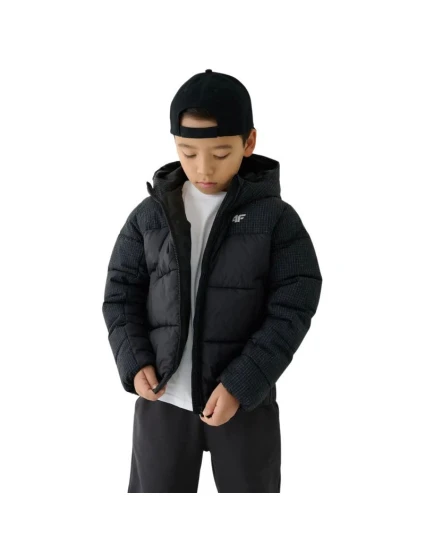 Chlapčenská páperová bunda 4F M621 dark black 4FJWAW25TDJAM621 20S