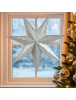 PAPIEROVÉ ZÁVESNÉ DEKORAČNÉ HVIEZDY 75 cm strieborné detské