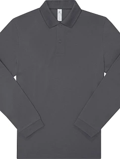 B&C My Polo 210 LSL Piqué polo s dlouhým rukávem z těžké bavlny model 22410150 dark grey