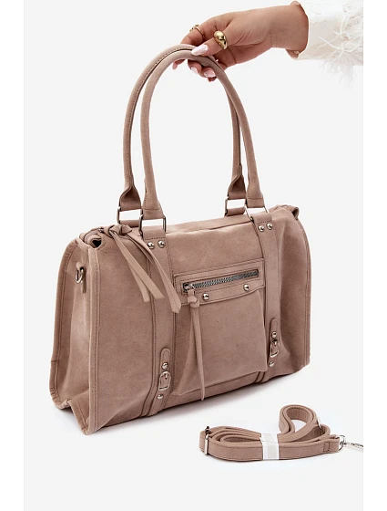 Velká kabelka z imitace semiše Béžová model 22220943 - Flora&Co Velká kabelka z imitace semiše Béžová model 22220943 - Flora&Co