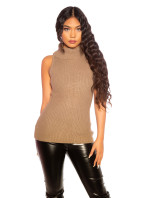Sexy KouCla roll-neck sweater with back lacing