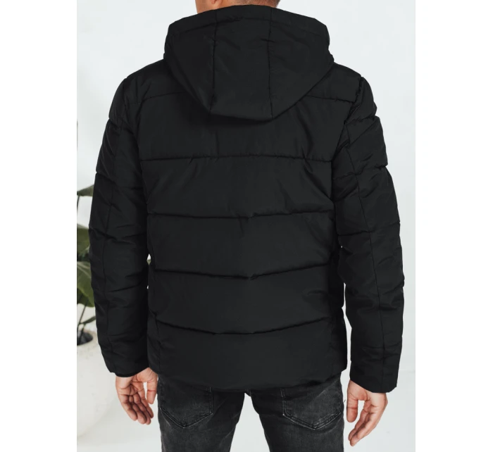 Pánská prošívaná zimní bunda s kapucí černá Dstreet model 21991468 - FashionStreet