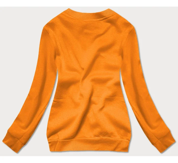 Svetlo oranžová dámska tepláková mikina so sťahovacími lemami (W01-69)