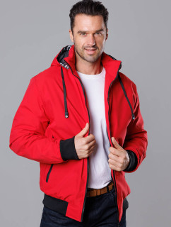 Červená pánska športová bunda s kapucňou (5M3111-270)