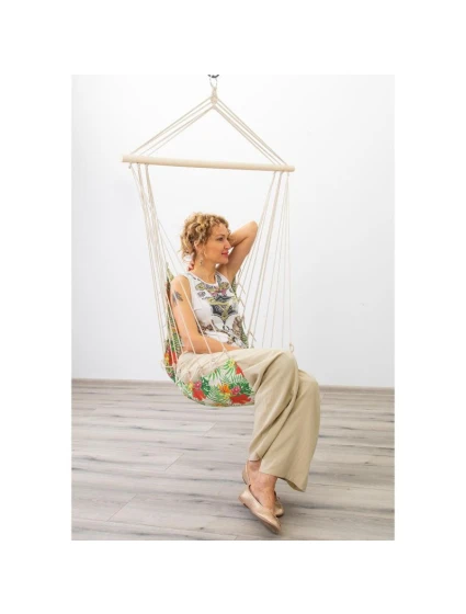 BRAZÍLSKA ZÁVESNÁ SEDACIA SEDAČKA HAMAK 100x50cm PRÍRODA S TROPICKOU DŽUNGĽOU PUSH CUSHION BRAZÍLSKA ZÁVESNÁ SEDACIA SEDAČKA HAMAK 100x50cm PRÍRODA S TROPICKOU DŽUNGĽOU PUSH CUSHION