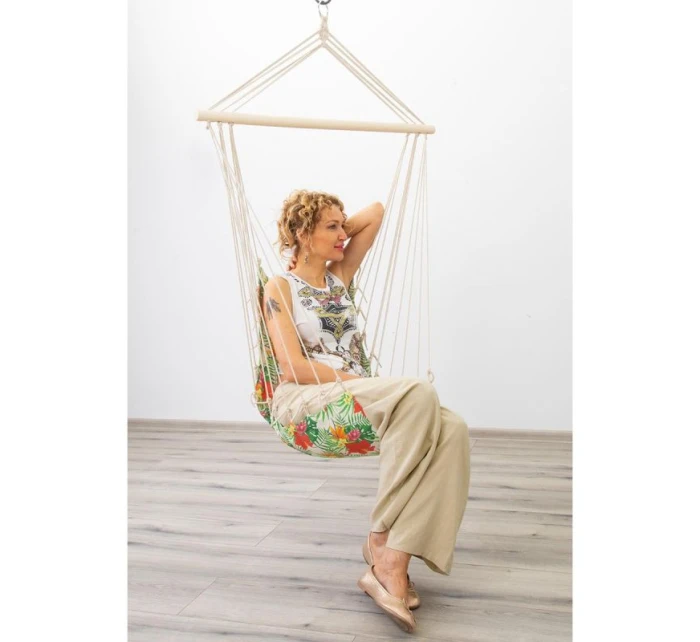 BRAZÍLSKA ZÁVESNÁ SEDACIA SEDAČKA HAMAK 100x50cm PRÍRODA S TROPICKOU DŽUNGĽOU PUSH CUSHION BRAZÍLSKA ZÁVESNÁ SEDACIA SEDAČKA HAMAK 100x50cm PRÍRODA S TROPICKOU DŽUNGĽOU PUSH CUSHION