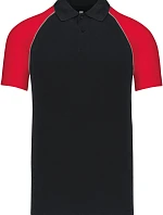 Kariban K 226 Baseballové polo tričko z piké 20.K226 čierne/svetlosivé/červené