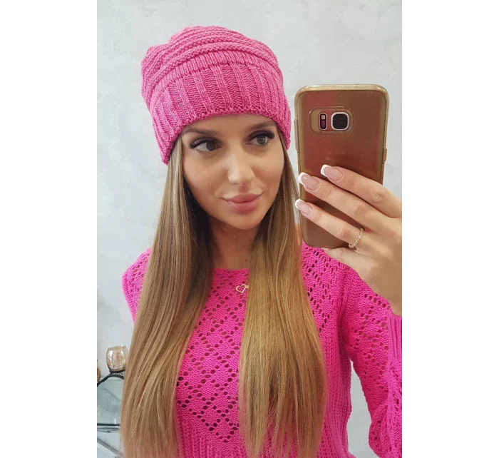 Dámská čepice tmavě růžová model 18751805 - K-Fashion Dámská čepice tmavě růžová model 18751805 - K-Fashion