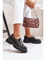 model 21673783 Lakované Polobotky Mokasíny Dámské Z Přírodní Kůže Tmavě Zelené - Zazoo