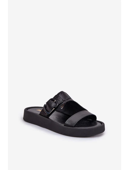 Kožené Dámské Sandały Na Platformě Černé model 21686355 - Zazoo