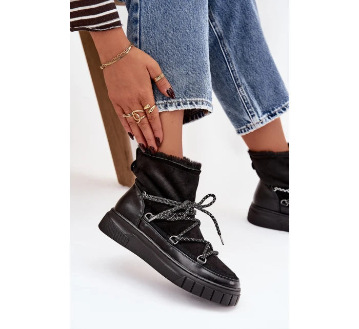 Dámské sněhule s šněrováním Černé Isalisse Dámské sněhule s šněrováním Černé Isalisse