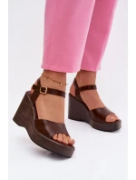 Dámské sandály na platformě Eko kůže Čokoládové Parilisse