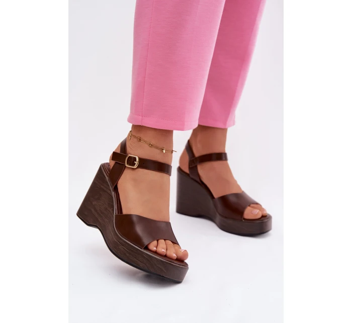 Dámské sandály na platformě Eko kůže Čokoládové Parilisse