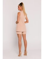 M776 Sako bez rukávov s jedným gombíkom - béžové