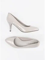 Exkluzívne dámske svetlosivé lodičky na ihlovom podpätku