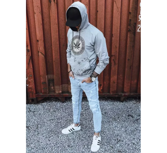 Pánská šedá mikina s potiskem Dstreet model 21965683 - FashionStreet Pánská šedá mikina s potiskem Dstreet model 21965683 - FashionStreet