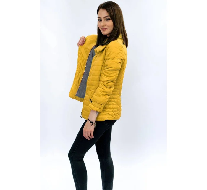 Žltá bunda s vysokým stojačikom (DL016)