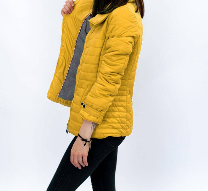 Žltá bunda s vysokým stojačikom (DL016)