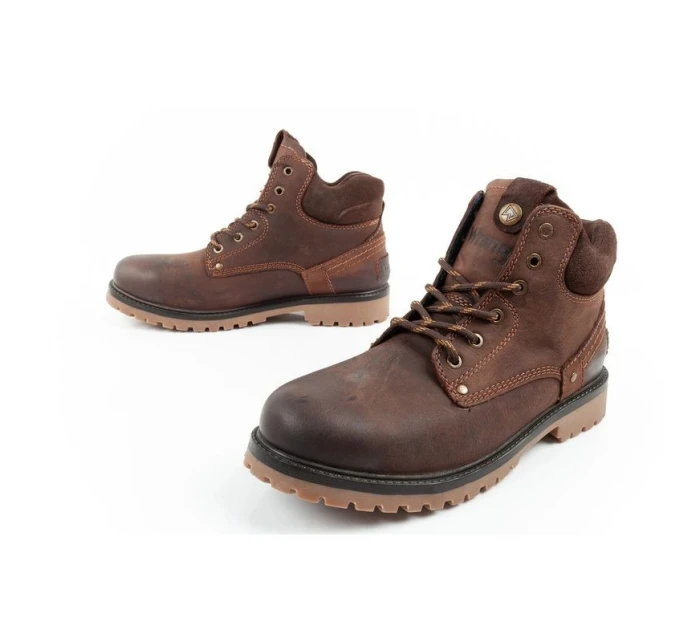 Wrangler Yuma pánske sobolie topánky elegantné kožené topánky tmavohnedé