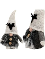 DEKORATÍVNY ŠKRIATOK 25CM S FLITRAMI SIVÁ DIEVČINA