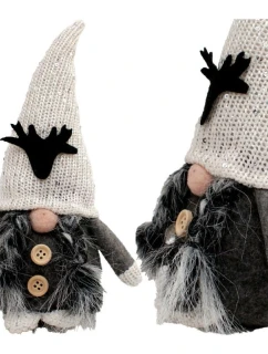 DEKORATÍVNY ŠKRIATOK 25CM S FLITRAMI SIVÁ DIEVČINA