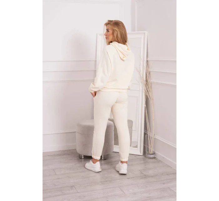 Tepláková souprava s kapucí ecru