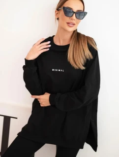 Dámska bavlnená mikina a legíny s nápisom Minimal black