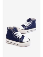 Dziecięce Wysokie Trampki Z Zamkiem Granatowe Filemon Dziecięce Wysokie Trampki Z Zamkiem Granatowe Filemon