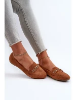 Lesklé dámské mokasíny s řetízkem Camel model 21656869 - Boto Lesklé dámské mokasíny s řetízkem Camel model 21656869 - Boto