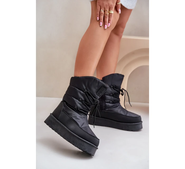 Sněhule na platformě se zipem Big Star model 21678314 Černé - Big Star Shoes Sněhule na platformě se zipem Big Star model 21678314 Černé - Big Star Shoes