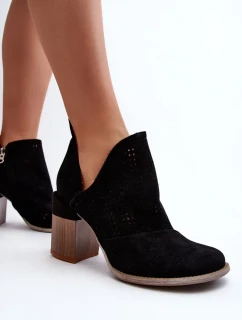 Dámské Prolamované Boty Na Vysokém Podpatku černá Niartima
