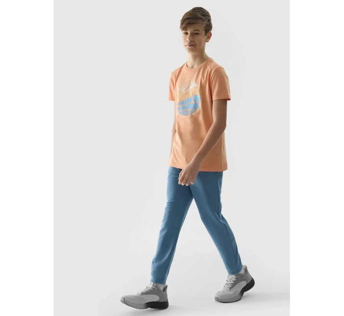 Chlapecké tričko regular s potiskem 4F - korálové Chlapecké tričko regular s potiskem 4F - korálové