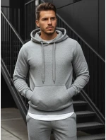 Pánská mikina s kapucí šedá model 21962114 - FashionStreet