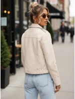 damska skórzana z beżowa model 22035991 - FashionStreet