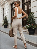 Dámske džínsy Mom Fit s opaskom, béžové, FashionStreet UY3083 Dámske džínsy Mom Fit s opaskom, béžové, FashionStreet UY3083